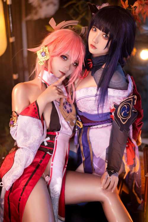 Cosplay 伊喵君 景三 八重 雷神 双倍快乐